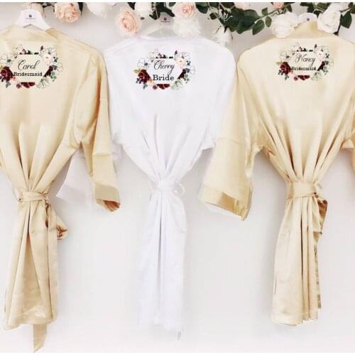 Personalized bride robe satin robe women bridal pajamas wedding brideslmaid gift mother sister of the bride groom robes