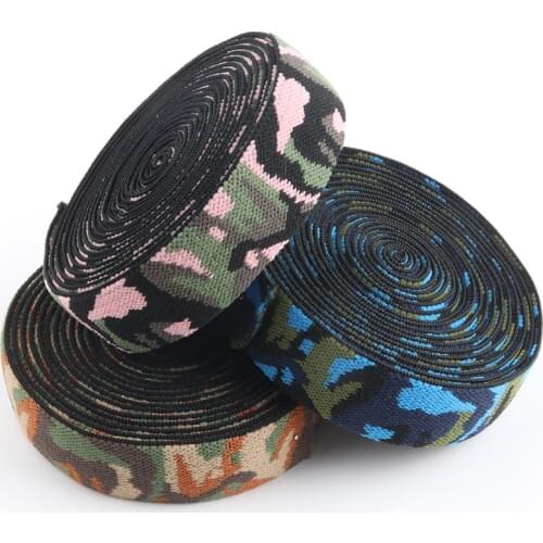 2.5cm Camouflage Elastic Band 25mm Elastic Ribbon For Clothing Bags Trousers Elastic Webbing Straps DIY Sewing Accessories 1M