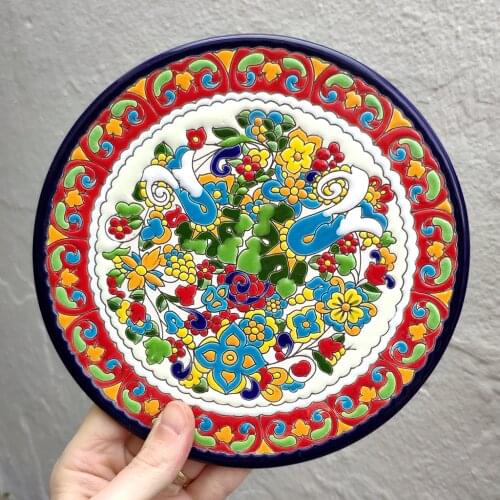 Ceramic plate 21 cm. /8.3 inch diameter - Ceramics glazed up handmade - Made in Spain - ARTECER - MIJASCERAMIC