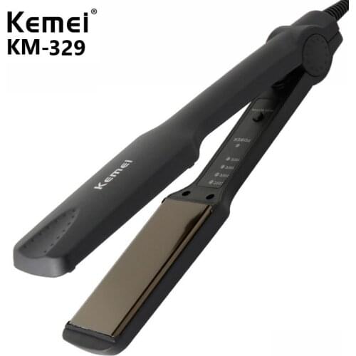 Kemei Professional Hair Straightener Titanium Flat Iron 160℉—220℉ Adjustable Temperature Suitable for All Hair Types 3D Floating