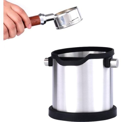 Stainless Steel Coffee Grounds Knock Out Box Espresso Waste Bin Recycle Holder