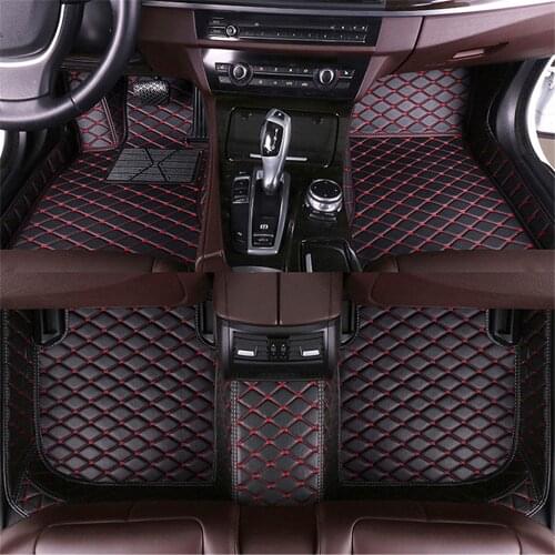 Custom 6/7/8 Seats Leather Car Floor Mats Suitable For 98% Car Models Foot Pads Four Season Auto Carpet Accessories