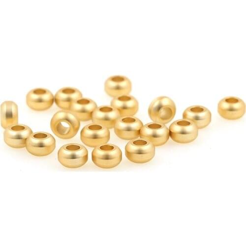 Round Cylinder Brass Gold Spacer Bads Earrings Stud Charms For DIY Jewelry Making