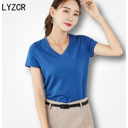 Женские хлопковые футболки LYZCR China At AliExpress