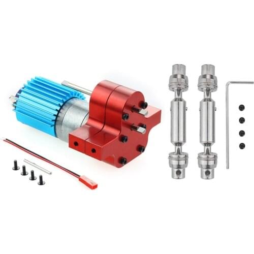 Metal Transmission Gearbox 370 Motor with Drive Shaft Upgrade Accessories for WPL C14 C24 B24 B36 MN D90 MN99S RC Car