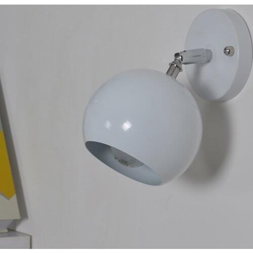Wall Lamps E27 AC90-260V White iron Bedroom Bedside Reading Light Direction freedom Adjustable Indoor Lighting