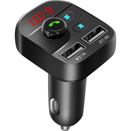 New LED FM Transmitter Bluetooth 5.0 Car kit Dual USB Car Charger 3.1A 1A 2 Port USB MP3 Music Player support TF/U Disk