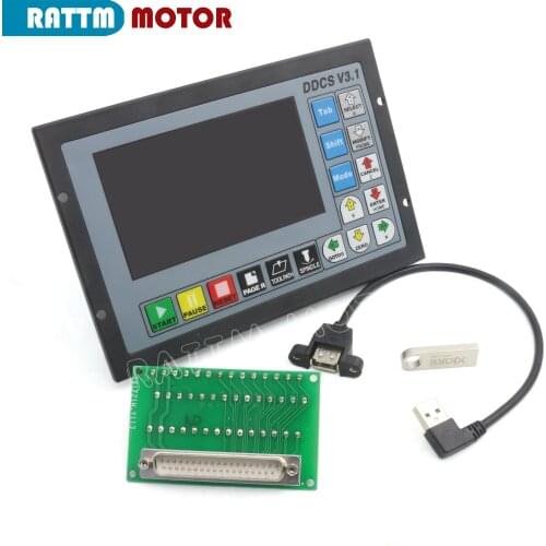 Upgraded PLC DDCSV3.1 3 / 4 Axis 500KHz G-Code All Metal Cases Offline Controller DDCSV3.1 Replace Mach3 USB CNC Controller