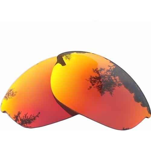 Orange Red Mirrored Polarized Replacement Lenses for Half Jacket Sunglasses Frame 100% UVA & UVB