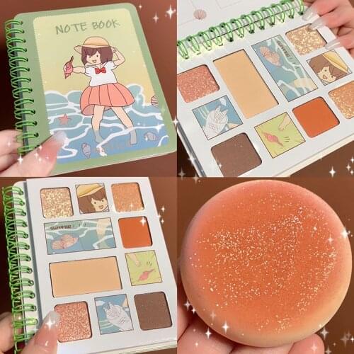 MAFFICK Diary 6 Color Eye Shadow Pallete Cartoon Girl Series Diary Eye Shadow Palette Matt Natural Color Modification