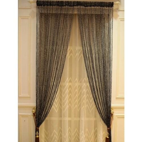 ZiDeTang Flat Dense Glitter Fringe Tassel Polyester Door Curtain Deco String Room Divider Curtain Panel Window Screen Blin