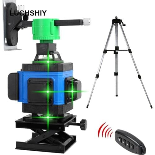 Laser Level 12/16 Lines 3/4D Self-Leveling 360 Horizontal Green Laser Beam Line Horizontal Vertical Cross Lines Indoors Outdoors