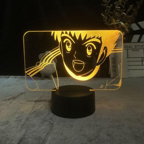 3D Led Lamp Japanese Anime Captain Tsubasa Ozora Tsubasa Night Light for Birthday Holiday Kids Decor Football Gift Manga Lamp