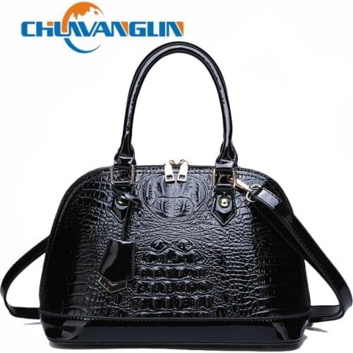 Chuwanglin Women Crocodile Pattern Handbag Leather Large Shoulder Bag Female Hobos Bag Alligator Handbag Messenger Bags 7221108