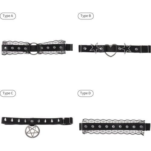 Women Garters Sexy PU Leather Leg Harness Elastic Band Thigh Rings Gothic Spikes O-Ring Leg Belt for Cosplay Costume Accessories