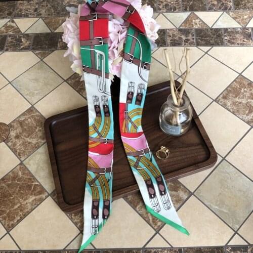 Women Ladies 100% Silk Ribbon Neckerchief Super Fashion Scarves Wraps Multifunctional Use
