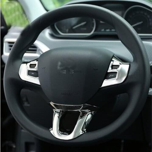 Foal Burning3Pcs/Set Car Steering Wheel Decoration Cover Trim Sticker Fit for Peugeot 2008 208 308 2014 2015 2016 2017 2018 2019