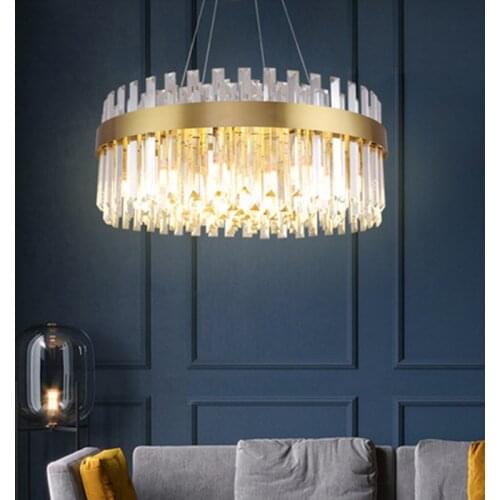 Gold Modern Chandelier Lighting Luxury Living Dining Room LED Lustres De Cristal Round Home Decor Lustres De Cristal
