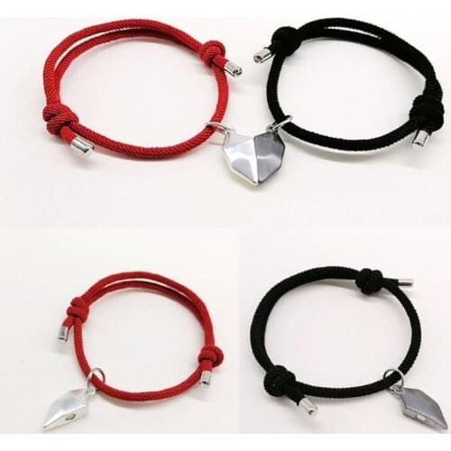 2Pcs Lover Heart Pendant Magnetic Distance Faceted Heart Pendant Friendship Wishing Stone Puzzle Pendant Jewelry Making