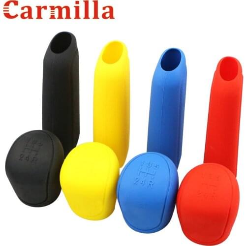2Pcs Universal Manual Gear Shift Collars Car Silicone Gear Head Shift Knob Cover Handbrake Grip Car Hand Brake Covers Case