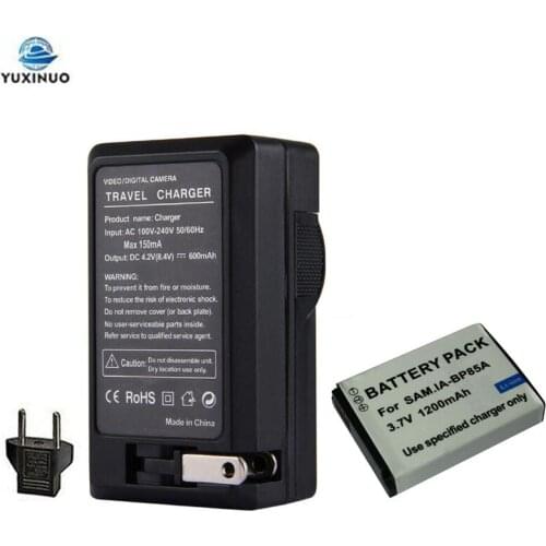 3.7V 1200mAh IA-BP85A IABP85A BP-85A BP85A Digital Camera Battery + AC Charger for Samsung ST200 ST200F PL210 WB210 SH100