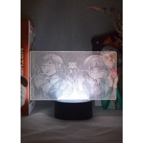 Acrylic 3D Picture Lamp LED Nightlight Kids Anime DARLING In The FRANXX Table Lamp with Remote Control