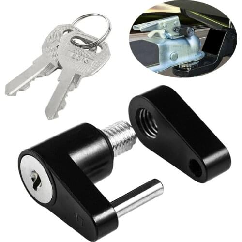 Zinc Alloy 1/4" Trailer Hitch Coupler Lock Anti-theft Locking Hauling Security Towing Tow Bar with 2 Keys