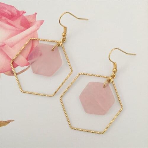 Boho Ethnic Imitate Blue Opal Stone Spirals Earrings for Women Girl Vintage Handmade Metal Swirl Shape Drop Earring pendientes