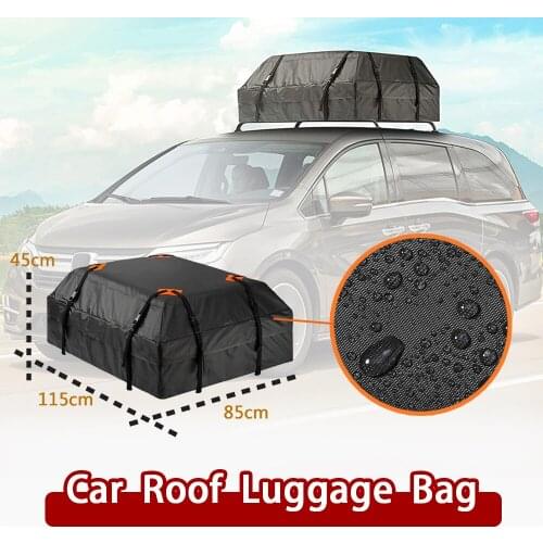 Large Waterproof Car Cargo Roof Bag Rooftop Luggage Carrier Black Storage Cube Bag Travel SUV Van For Cars car accessories 2021