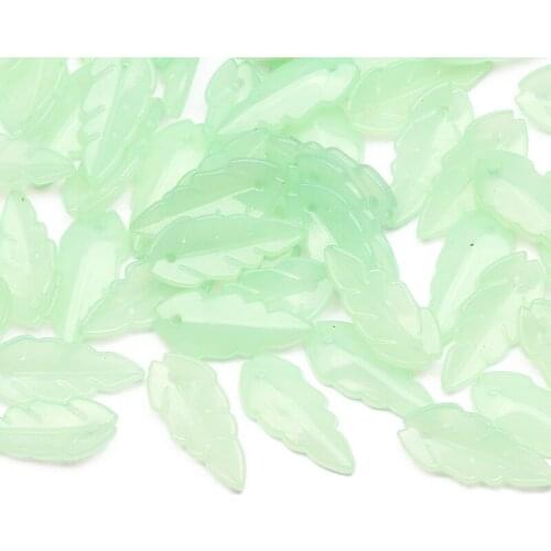 24x10mm Light Green Leaf Acrylic Spacer Beads 50-100pcs Loose Beads For DIY Jewelry Making Charm Necklace Bracelet Accessories
