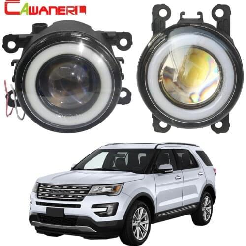 Cawanerl For Ford Explorer Car LED Fog Light COB Angel Eye Daytime Running Lamp DRL 3000LM 12V 2011 2012 2013 2014