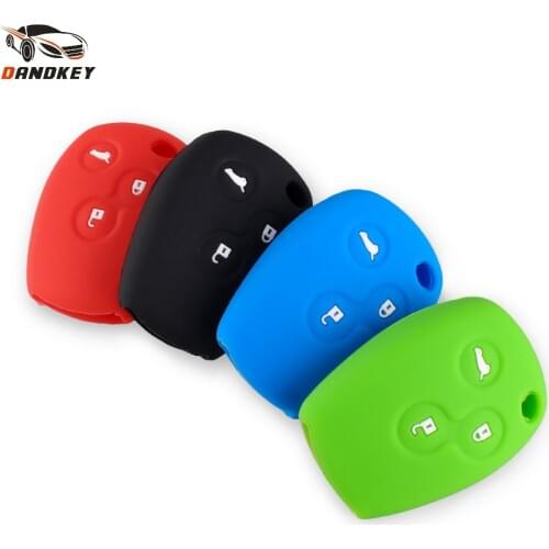 Dandkey 3 Button Silicone Rubber Car Key Shell Cover Case Protector for Renault Duster Logan Fluence Clio Vivaro Master Traffic