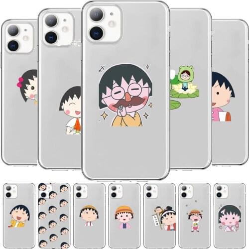 Chibi Maruko-chan Anime Style Phone Case cover For iphone 11 pro max Cases 12 8 7 6 s XR PLUS X XS SE 2020 mini Transparent ce