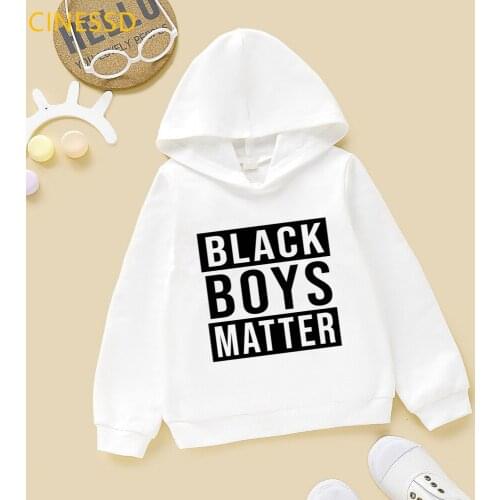 Cute African American Black Lives Matter Little Boy Clothes Winter Winter Fleece Thick White Yellow Kids Cap Sweatshirts Hoody