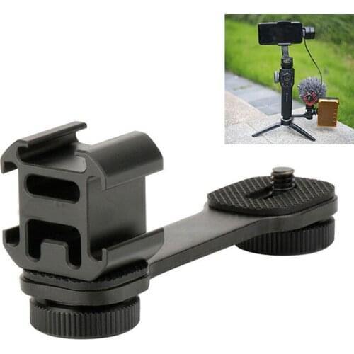 For Zhiyun Smooth Q2 4 Accessories Triple Hot Shoe Mount Microphone Adapter Light Bracket for DJI Osmo Mobile 3 2 Osmo Pocket