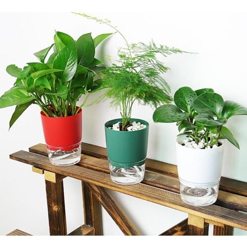 2 Layer Watering Planter Self Watering Plant Flower Pot With Water Container Flowerpot Hydroponic Plant Pot Home Garden Decor