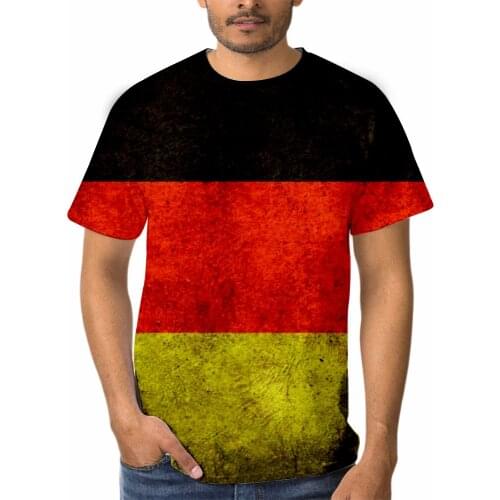 Fashion Vintage Style 3D Oversized Men‘s T-Shirt, Summer Short Sleeve Country Flag T Shirt, Breathable Streetwear Cool Top Tees
