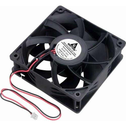 Gdstime 5 Pcs DC 24V 12cm 120*120*38mm Dual Ball PC Case Cooling Fan 120mm x 38mm 12038B 0.6A High Pressure Cooler Strong Wind