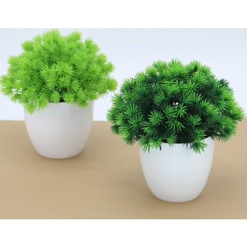 Artificial plants Pine Tree green bonsai with pot fake tree decorative plants for giving and at home decor on desk high quality