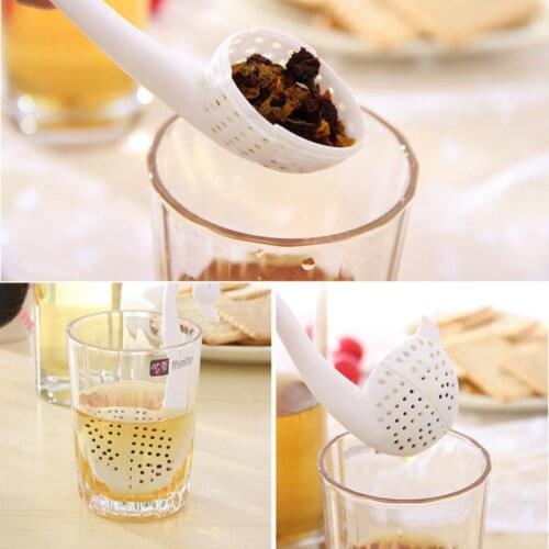 Cute Plastic Swan Tea Infuser Creative Environmentally Friendly Elegant Swan Shape Tea Infuser Reusable Portable Tea Strainers