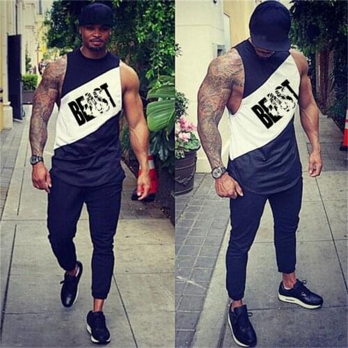 New Brand Fashion Cotton Sleeveless Shirts Tank Top Men Fitness Shirt Singlet Clothing Bodybuilding Workout Gym Vest Fitness Men