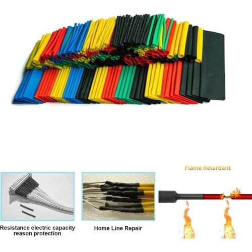 164pcs Set Polyolefin Shrinking Assorted Heat Shrink Tube Wire Cable Insulated Sleeving Tubing Set