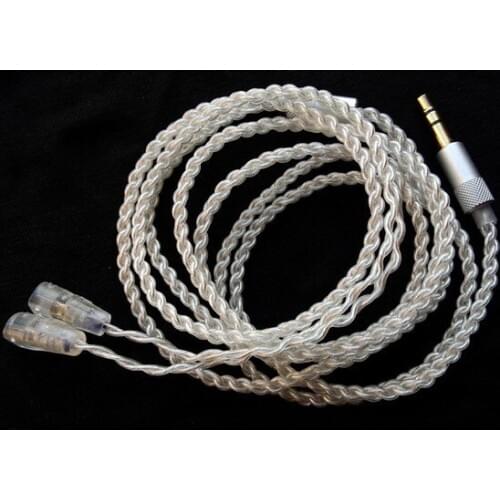 DIY upgrade wire earphone wire with pin IE80/TF/UE Silver plated transparent wire