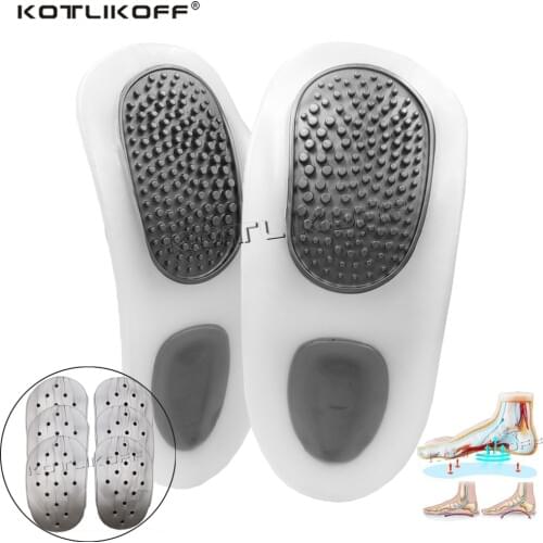 1 Pair practical durable flat feet knock knees plantar orthotics inserts breathable arch support insoles with 8 correction pads