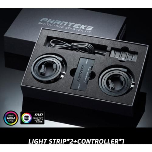 Phanteks A-RGB 40CM Light Strip Controller Hub 5V3PIN 400mm*2 AURA SYNC Rainbow Lighting LED Kit PC MOD Decoration DRGB_SKT