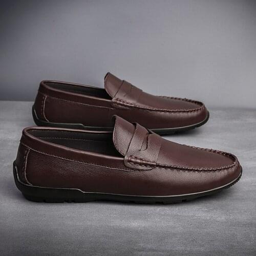 Zapatos Casuales Para Hombre Zapatos Cuero Fashion Mens Shoes Moccasins For Men Casual Sapato De Couro Masculino Black