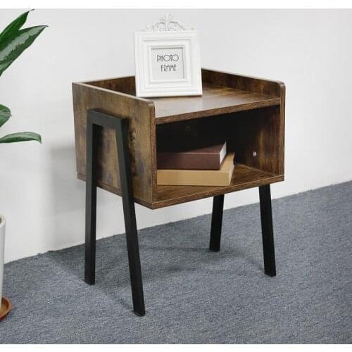 Simple Bedside Table Cabinet Locker Black Retro Bedroom Nightstands Versatile Storage Night Stand Bedroom Furniture HWC