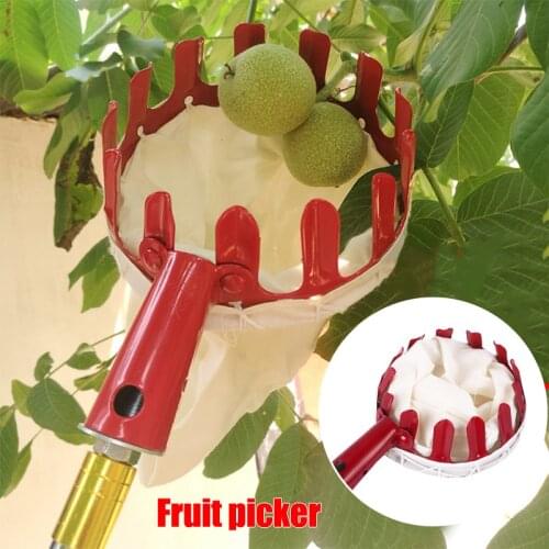 Fruit Picker Onvenient Catcher Collector Metal Red Hardware Device Outside Hand Tool Yard Pruning Tools Creative Gardening