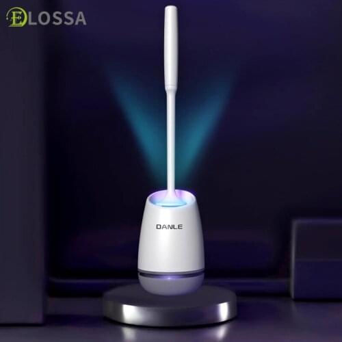 ELOSSA TPR Silicone Head Toilet Brush Toilet Flexible Soft Bristles Brush Wall-Mounted Cleaning Tools Home Bathroom Accessories