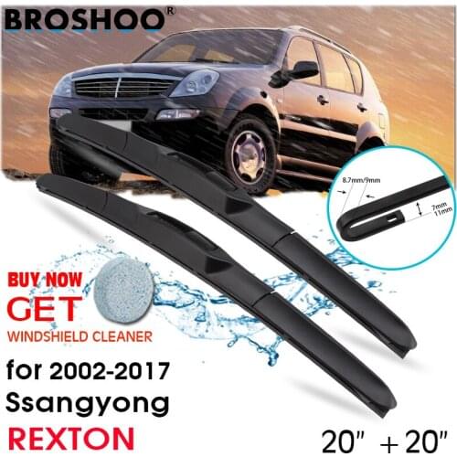 Car Wiper Blade Window Windscreen Windshield Wipers Blades J hook Arm Auto Accessories For Ssangyong Rexton 20"+20" 2002 -2017